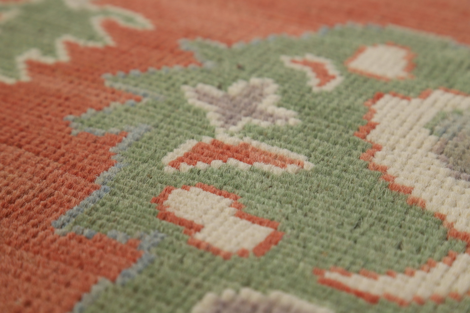 Vegetable Dye Floral Oushak Turkish Area Rug 6x9