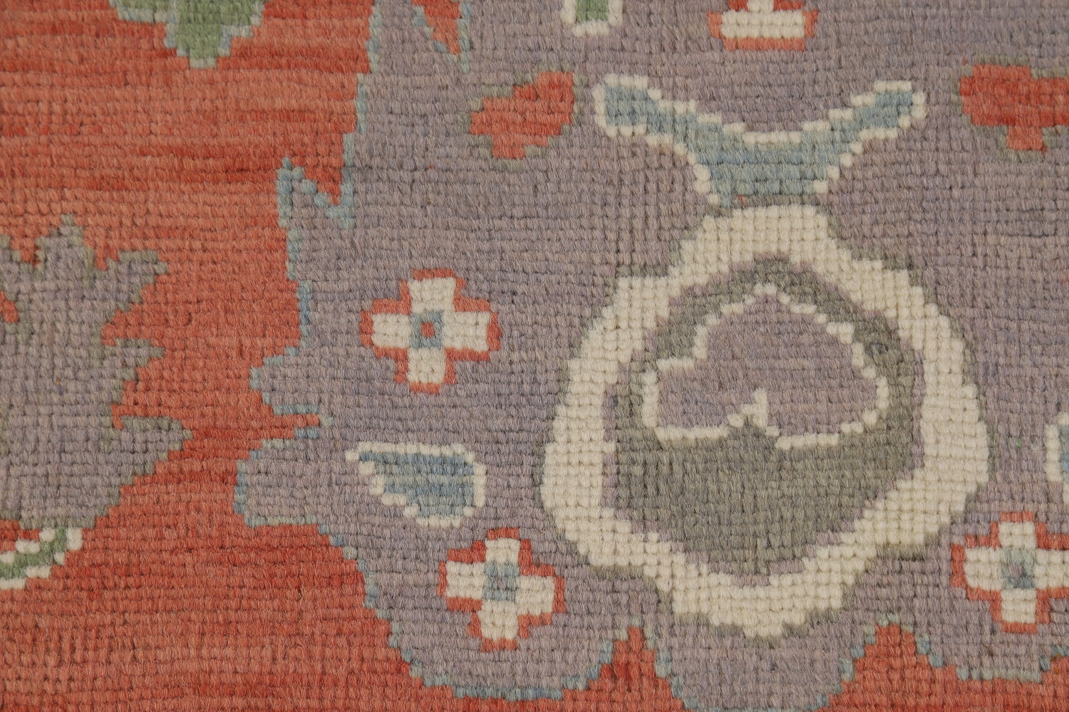 Vegetable Dye Floral Oushak Turkish Area Rug 6x9