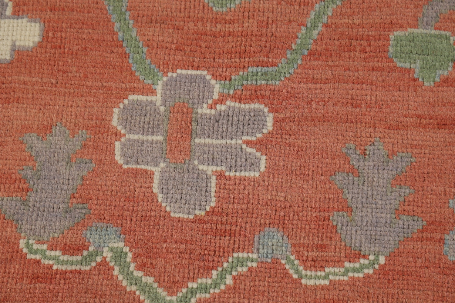 Vegetable Dye Floral Oushak Turkish Area Rug 6x9