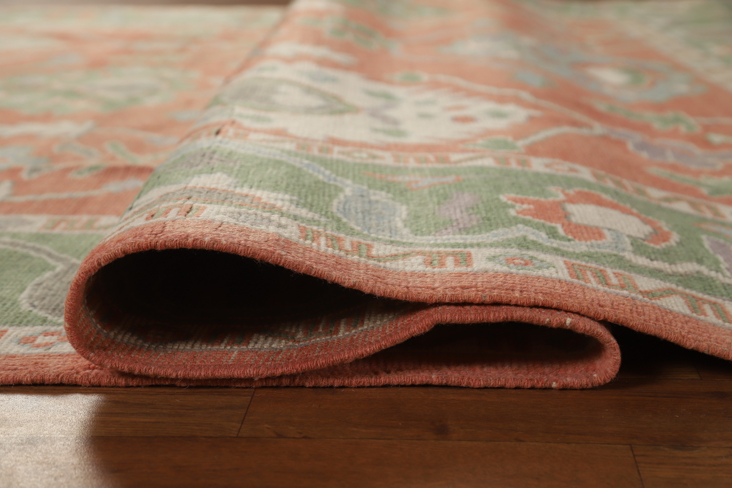 Vegetable Dye Floral Oushak Turkish Area Rug 6x9