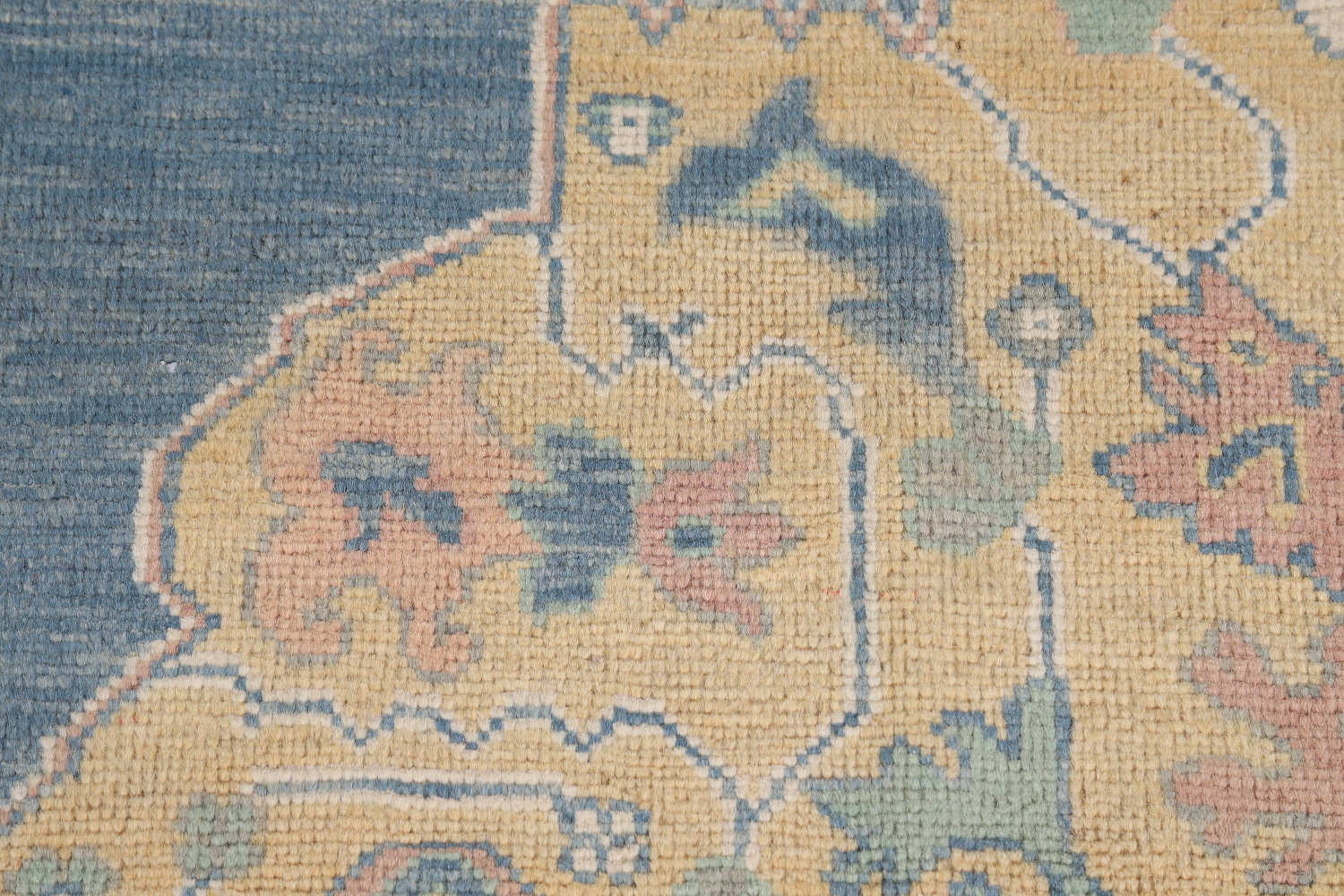 Vegetable Dye Blue Oushak Turkish Area Rug 8x10