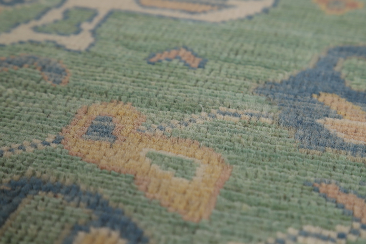 Vegetable Dye Blue Oushak Turkish Area Rug 8x10