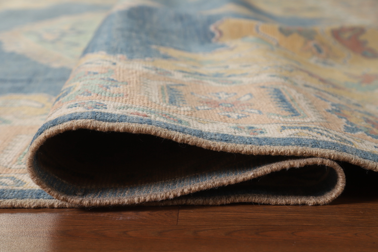 Vegetable Dye Blue Oushak Turkish Area Rug 8x10