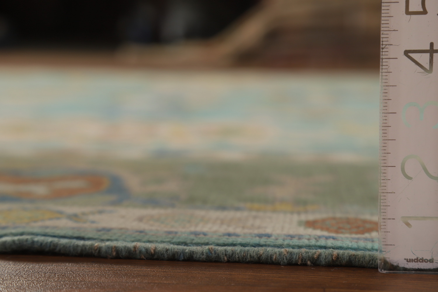 Turquoise Blue Floral Oushak Vegetable Dye Area Rug 8x10