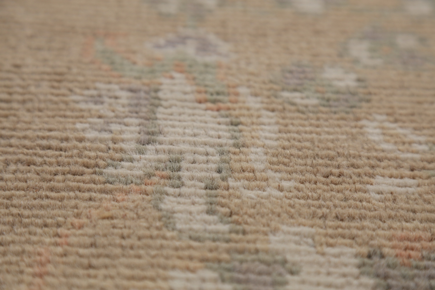 Floral Blue Oushak Vegetable Dye Large Rug 10x15