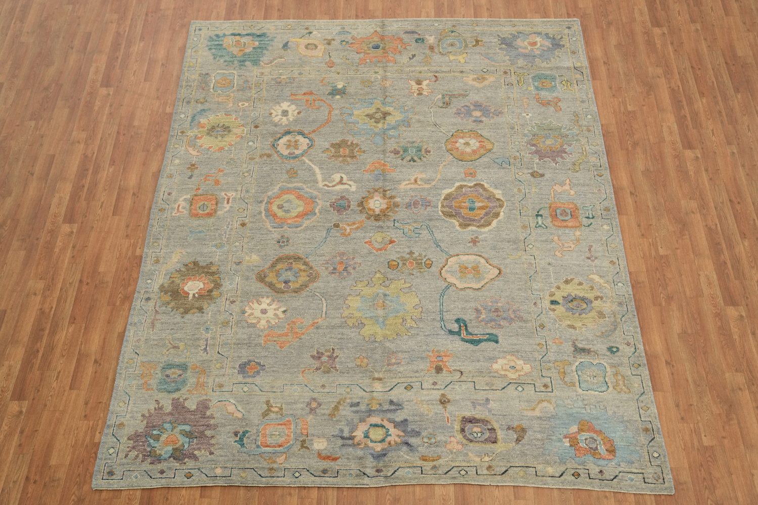 Elegant Pastel Floral Pattern Traditional Oushak Turkish Rug for Living Room 8x10 ft
