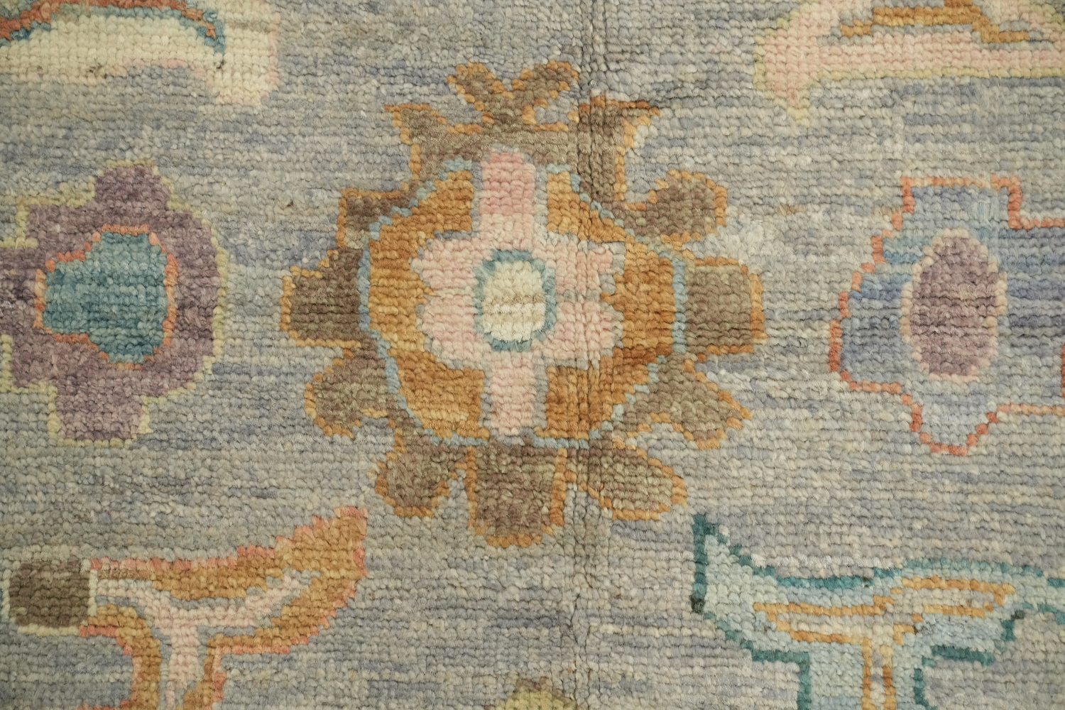 Elegant Pastel Floral Pattern Traditional Oushak Turkish Rug for Living Room 8x10 ft