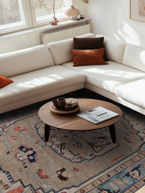 Vegetable Dye Wool Oushak Turkish Area Rug 8x10