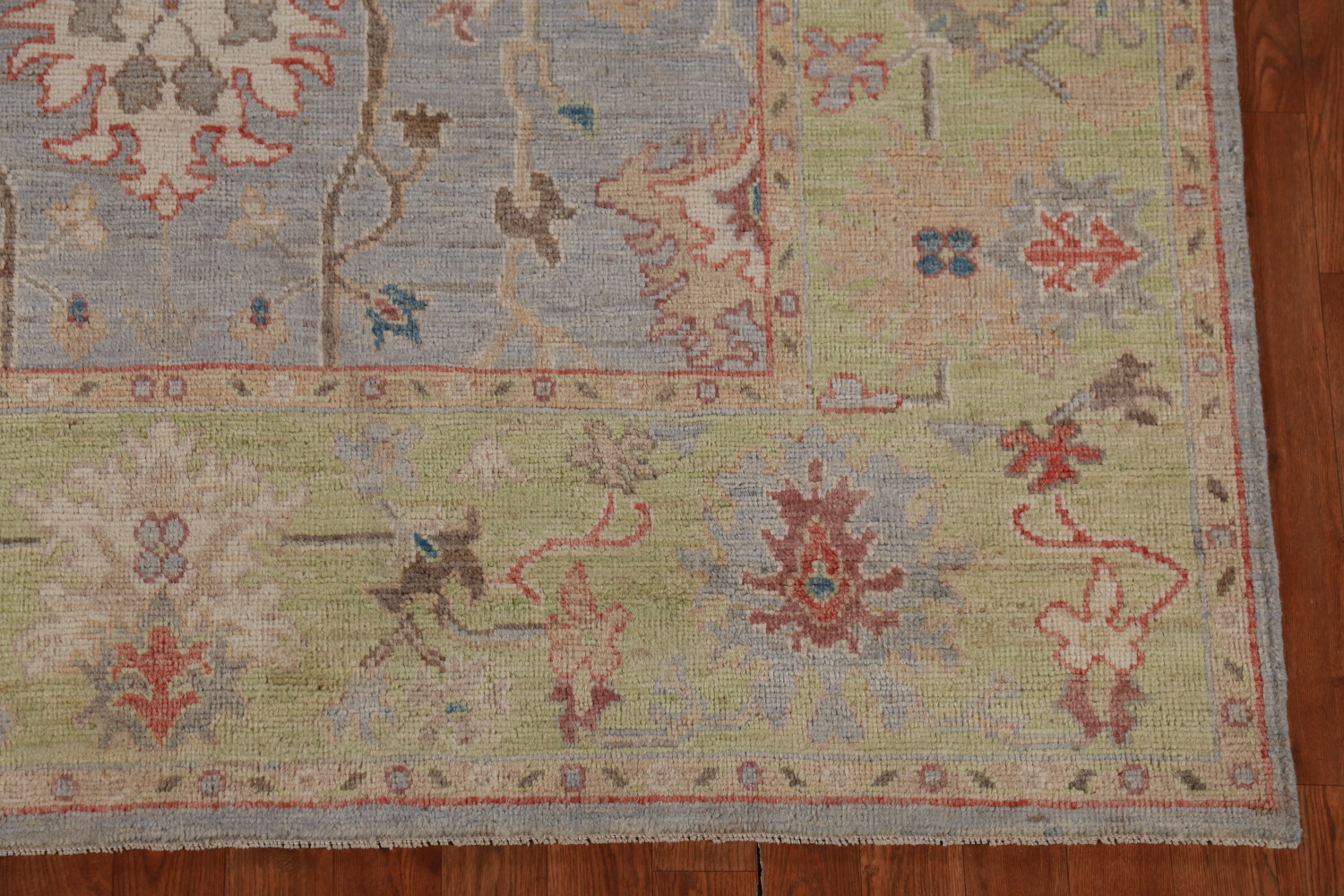Vegetable Dye Blue Oushak Turkish Area Rug 6x9