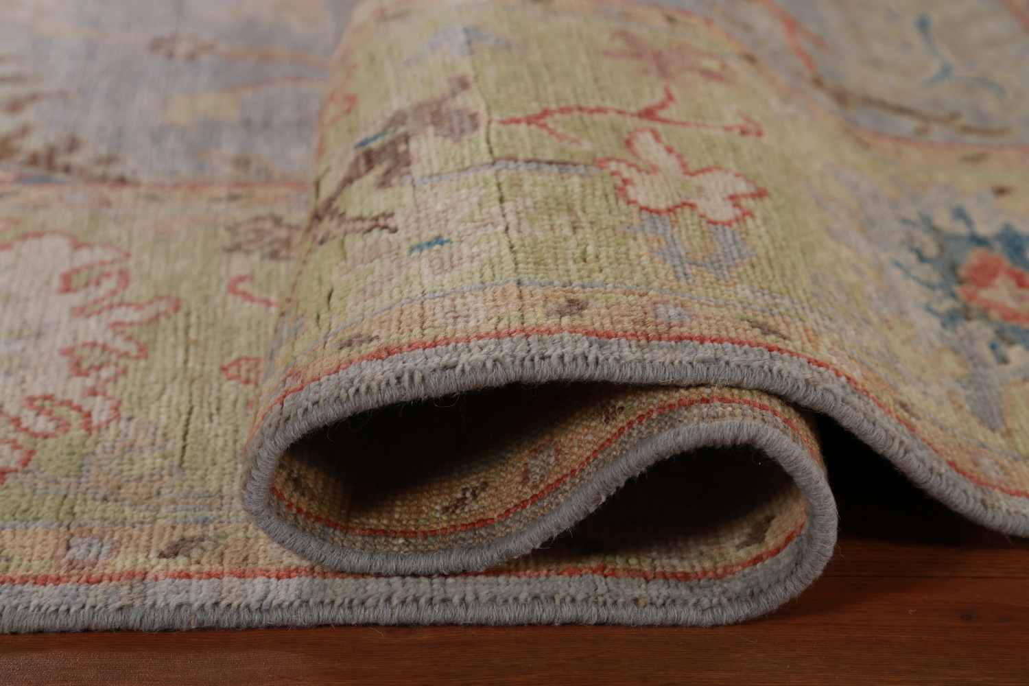 Vegetable Dye Blue Oushak Turkish Area Rug 6x9