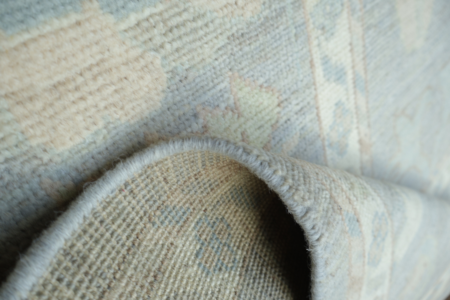 Vegetable Dye Gray Oushak Turkish Area Rug 9x12