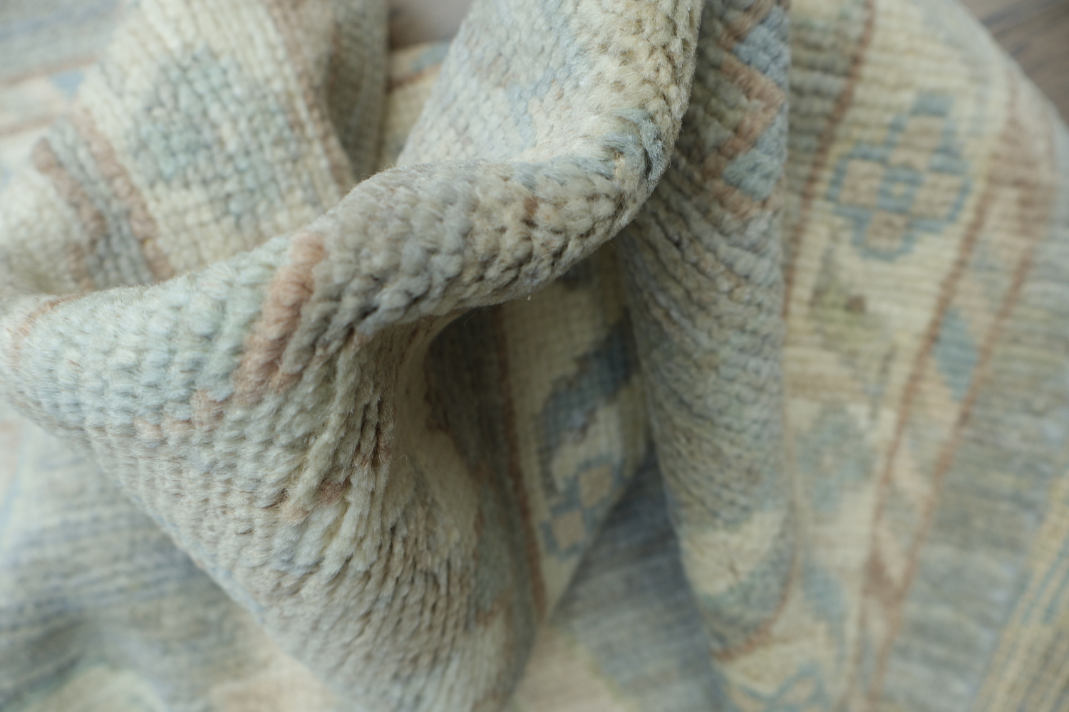 Vegetable Dye Gray Oushak Turkish Area Rug 9x12