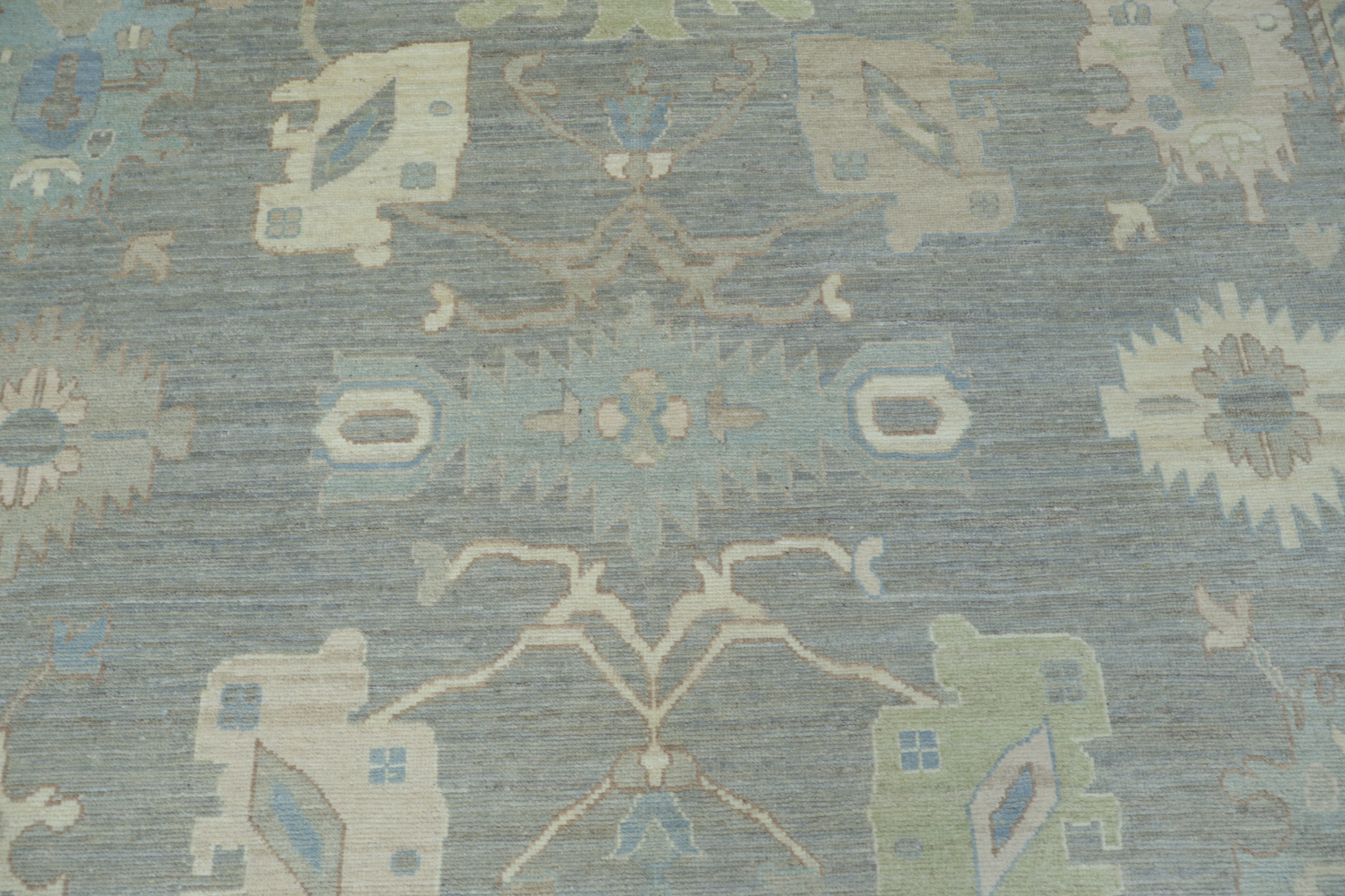 Vegetable Dye Gray Oushak Turkish Area Rug 9x12