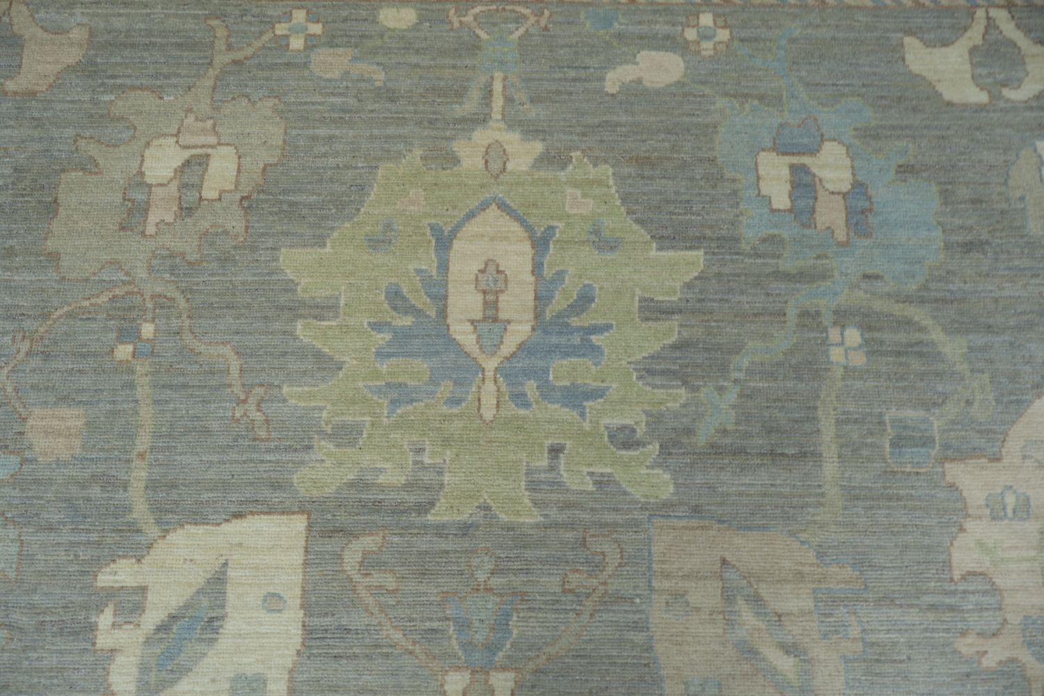 Vegetable Dye Gray Oushak Turkish Area Rug 9x12