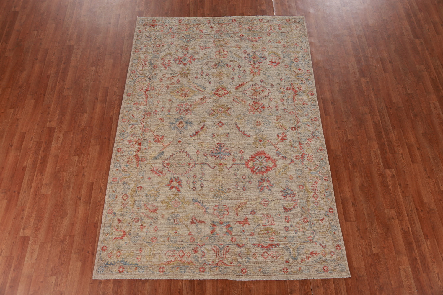 Vegetable Dye Oushak Turkish Area Rug 6x9