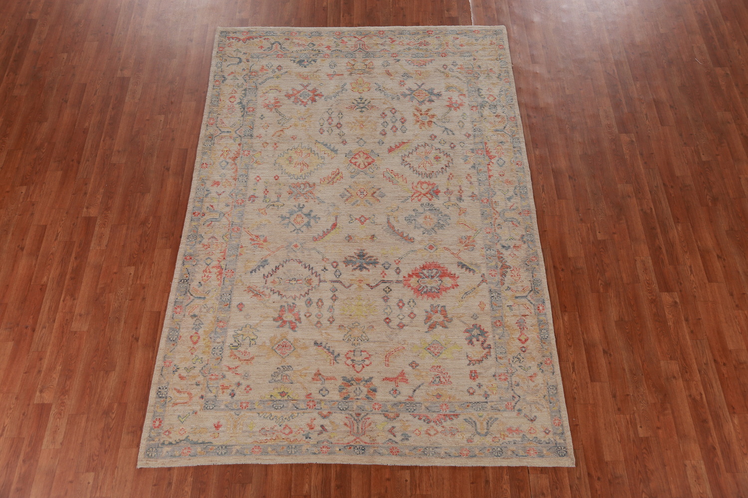 Vegetable Dye Oushak Turkish Area Rug 6x9