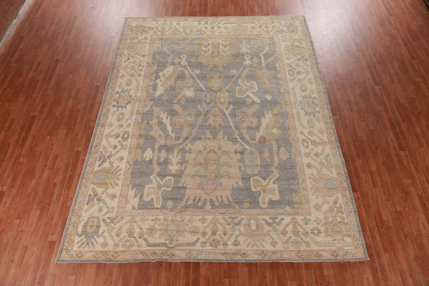 Vegetable Dye Gray Oushak Turkish Area Rug 9x12
