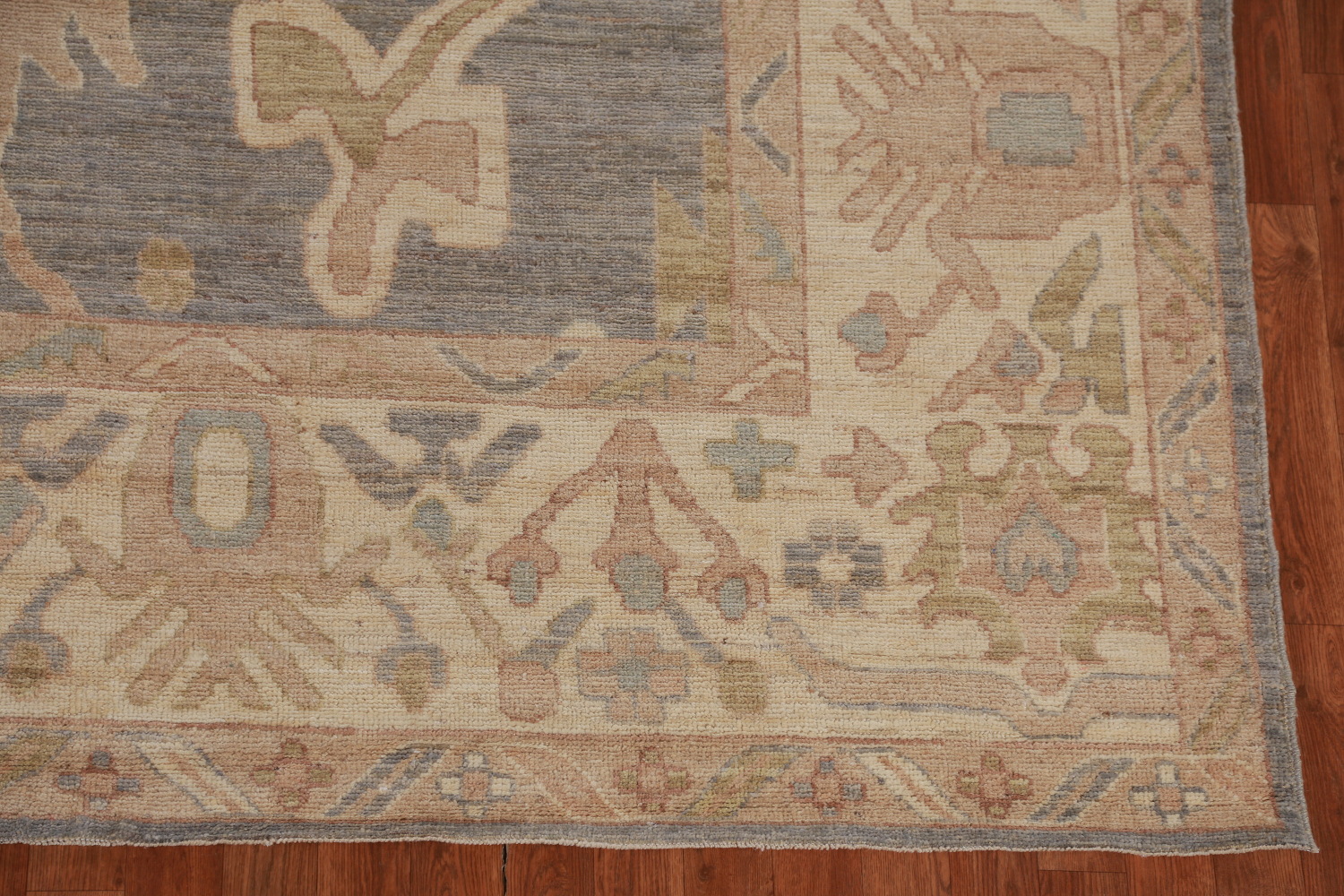 Vegetable Dye Gray Oushak Turkish Area Rug 9x12