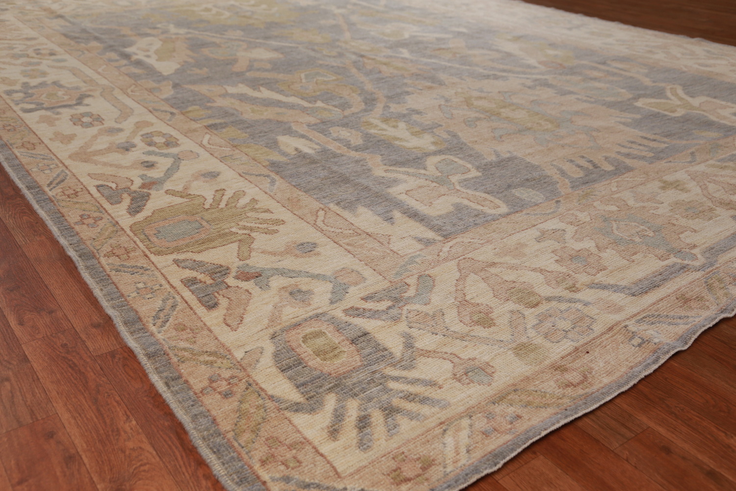 Vegetable Dye Gray Oushak Turkish Area Rug 9x12