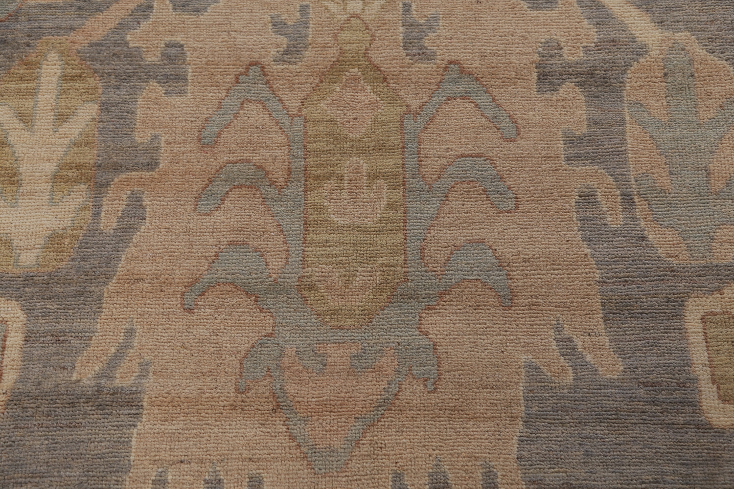 Vegetable Dye Gray Oushak Turkish Area Rug 9x12