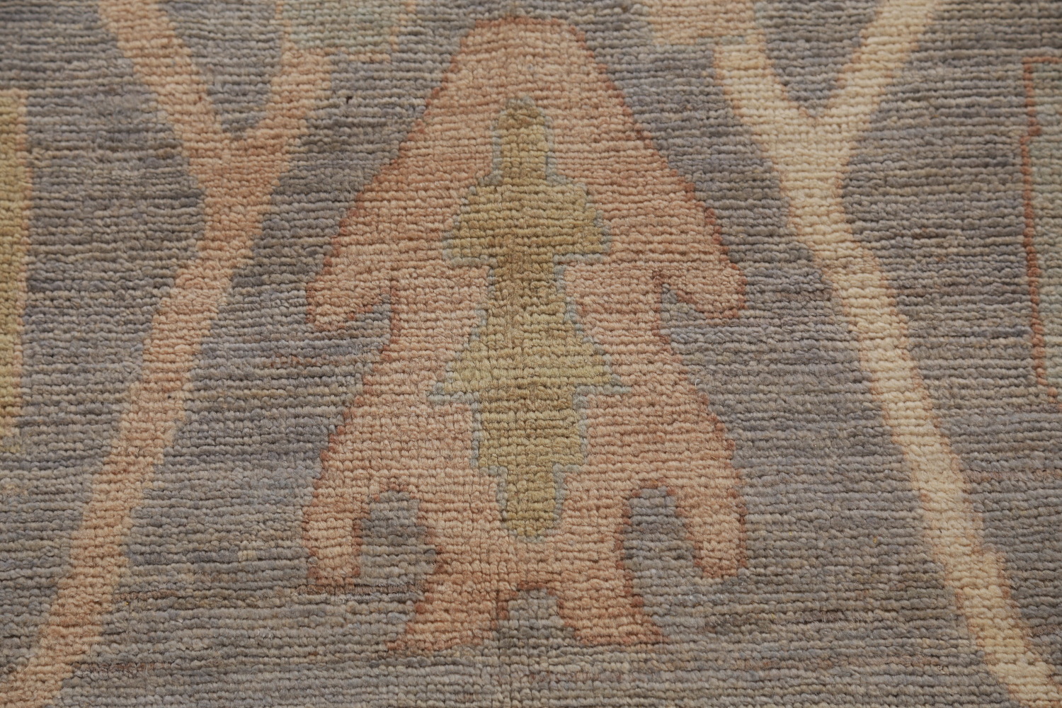 Vegetable Dye Gray Oushak Turkish Area Rug 9x12