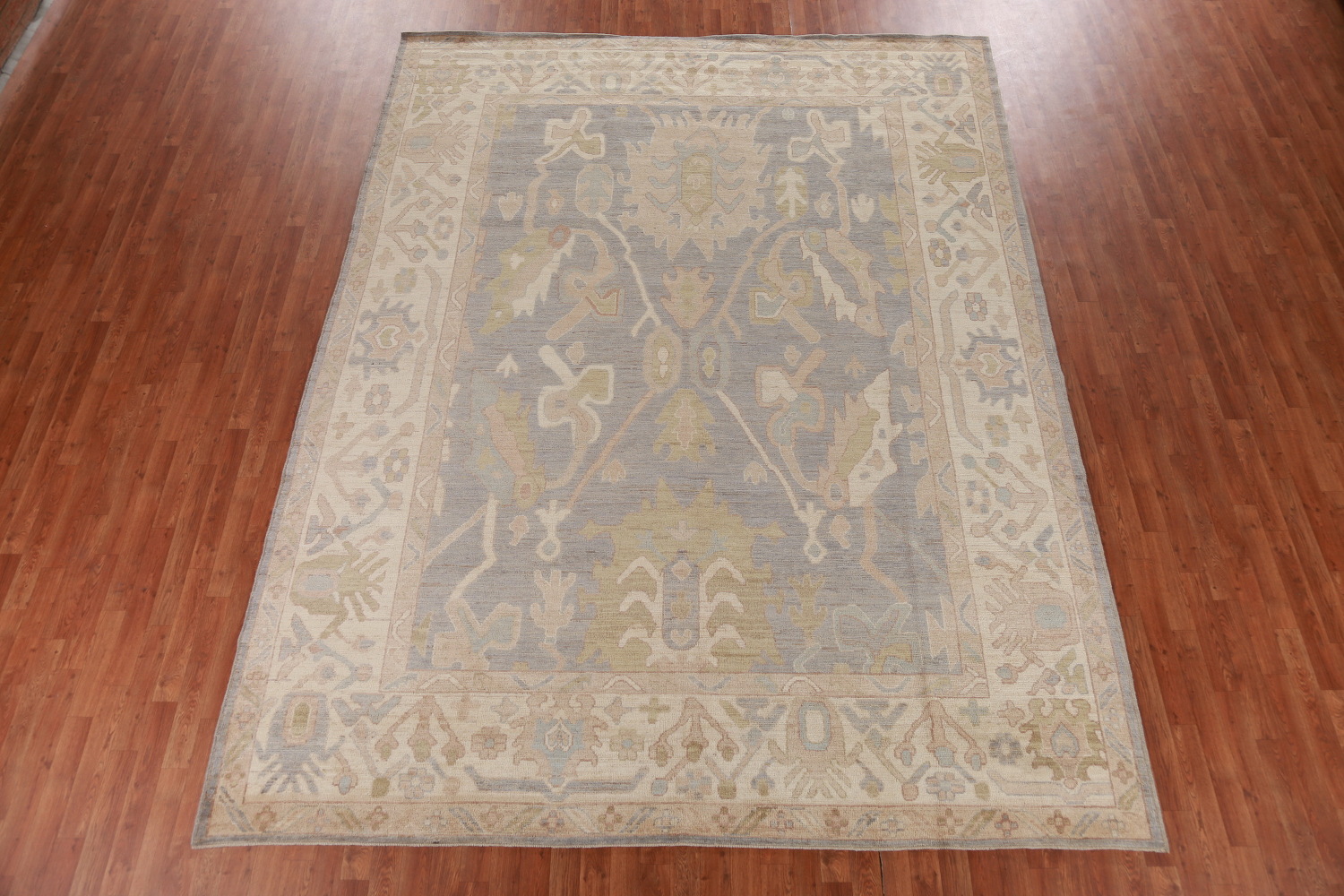 Vegetable Dye Gray Oushak Turkish Area Rug 9x12