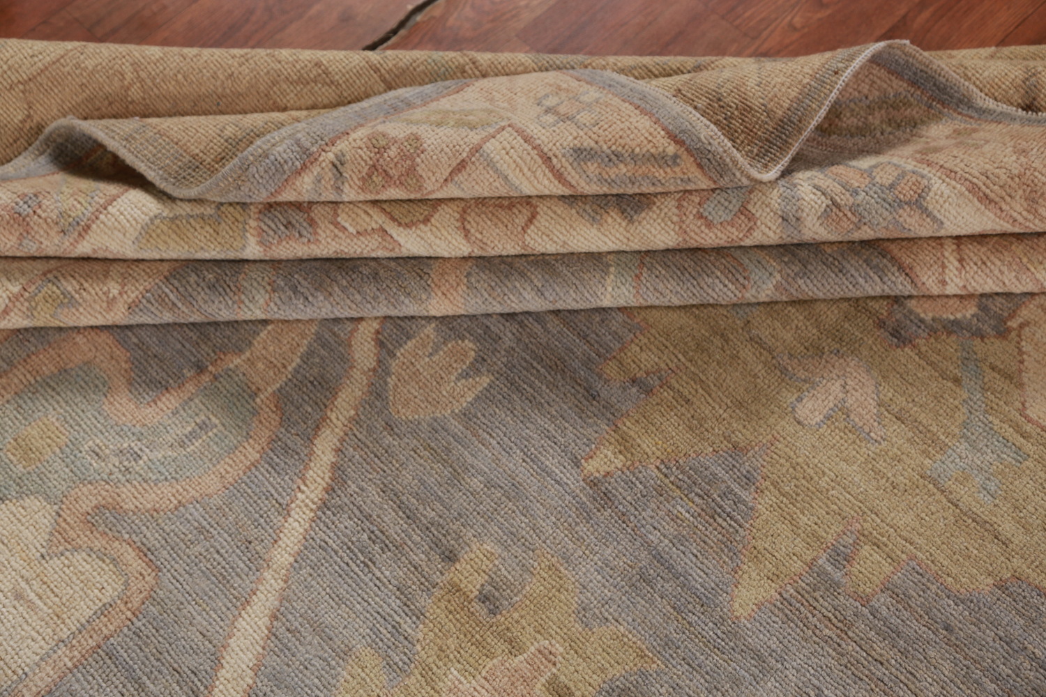 Vegetable Dye Gray Oushak Turkish Area Rug 9x12