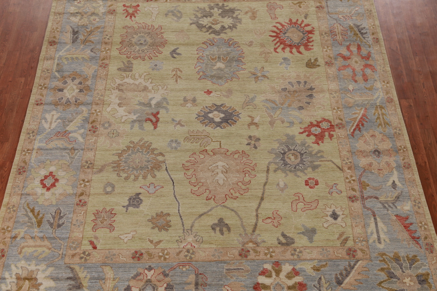 Vegetable Dye Floral Oushak Turkish Area Rug 8x10