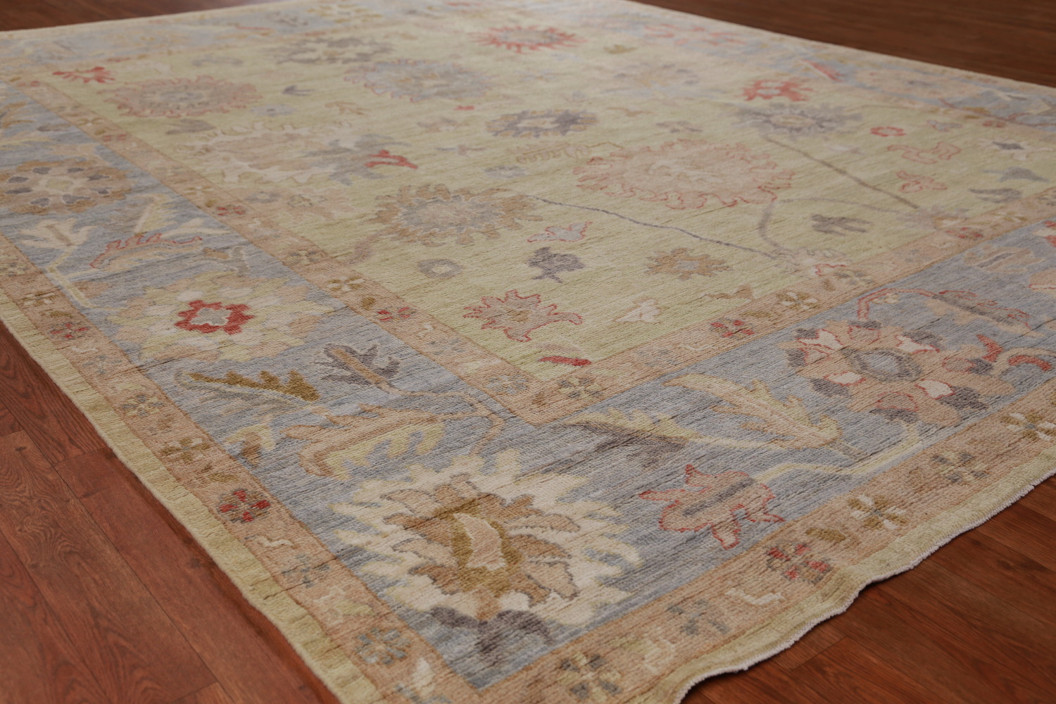 Vegetable Dye Floral Oushak Turkish Area Rug 8x10