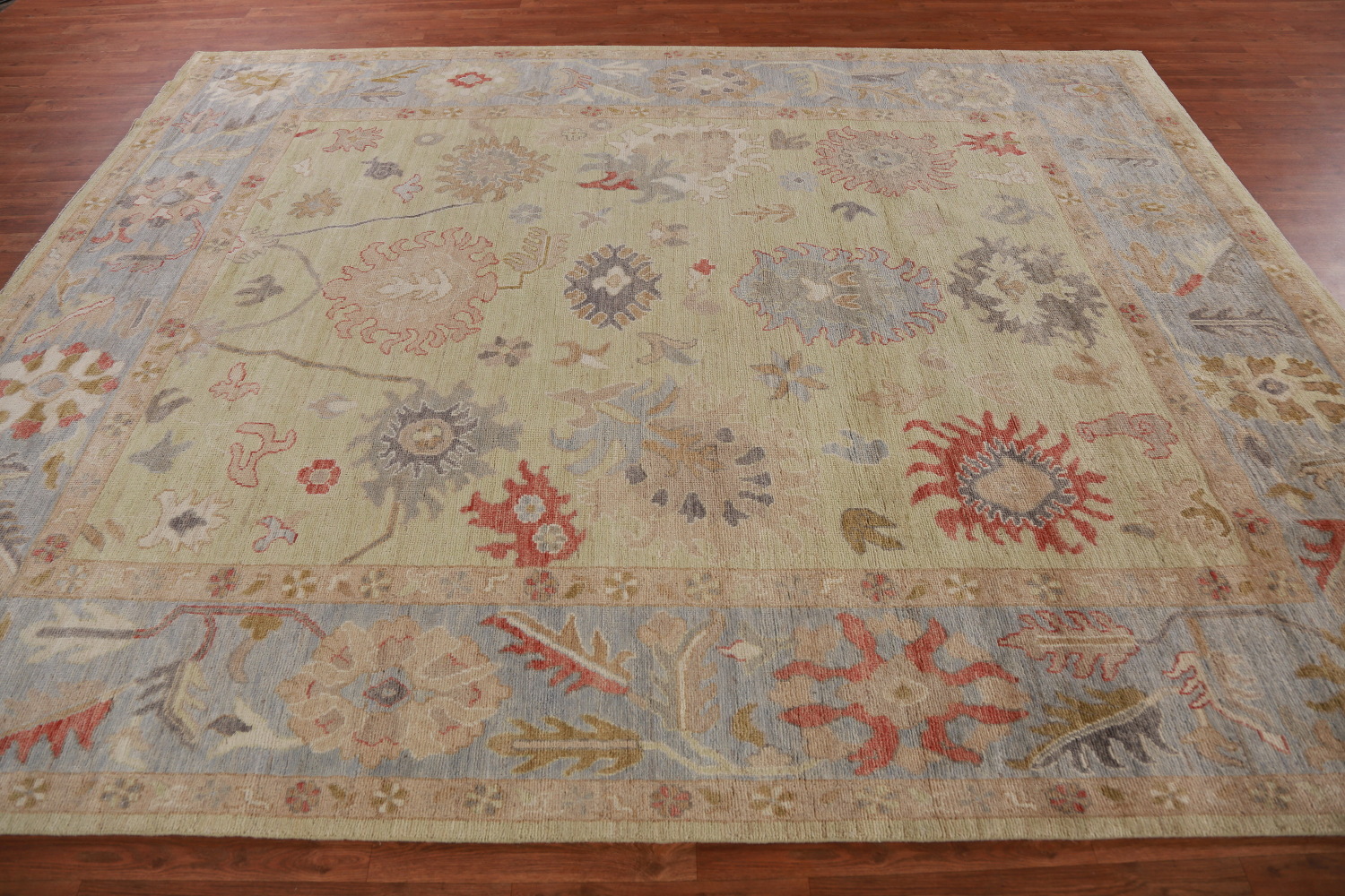 Vegetable Dye Floral Oushak Turkish Area Rug 8x10