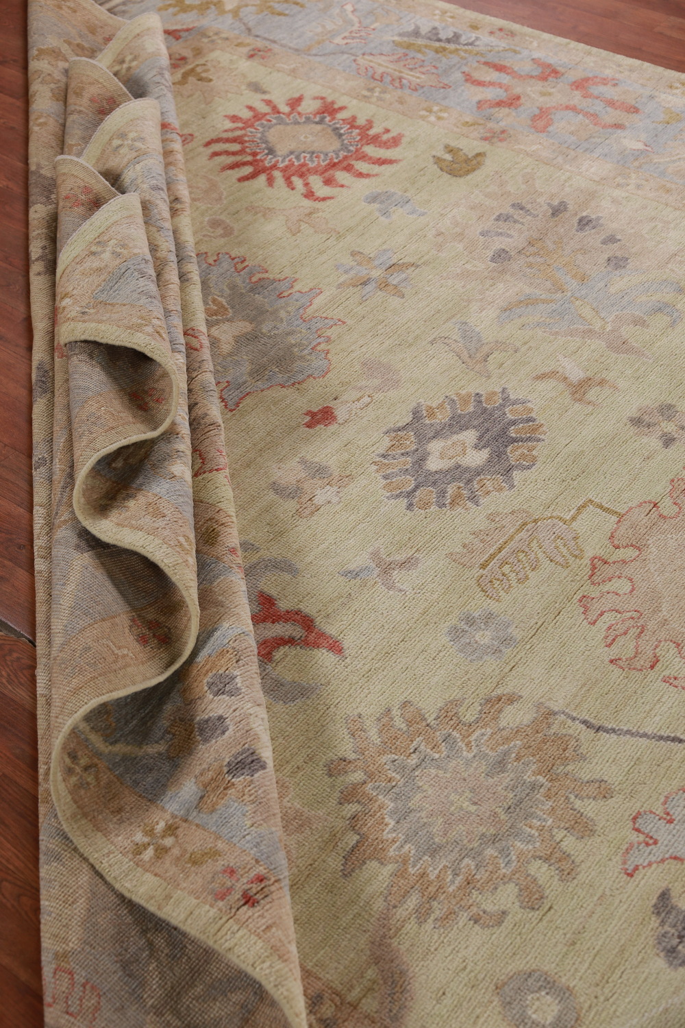 Vegetable Dye Floral Oushak Turkish Area Rug 8x10