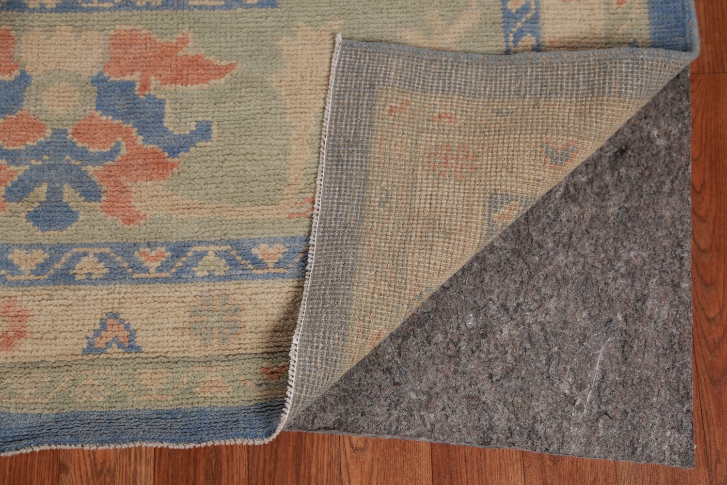 Vegetable Dye Blue Oushak Turkish Large Rug 12x15