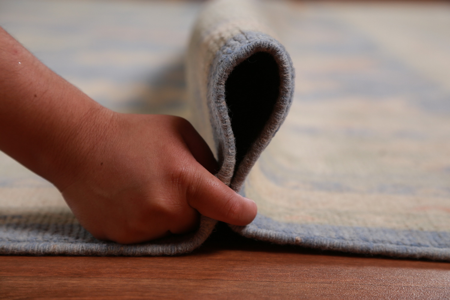 Vegetable Dye Blue Oushak Turkish Large Rug 12x15