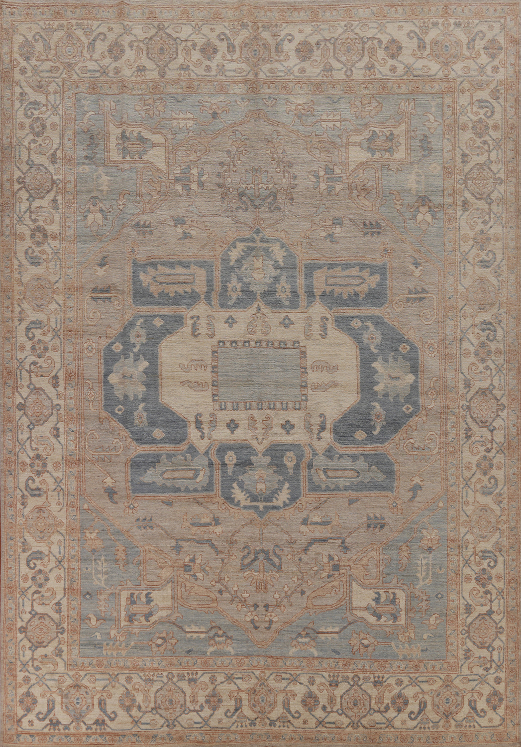 Vegetable Dye Oushak Turkish Area Rug 9x12