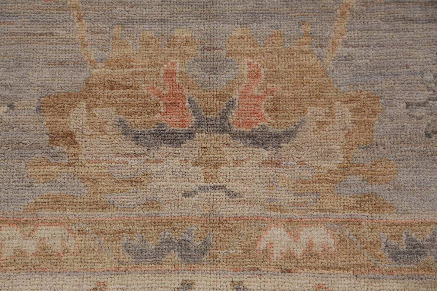 Vegetable Dye Gray Oushak Turkish Area Rug 9x12