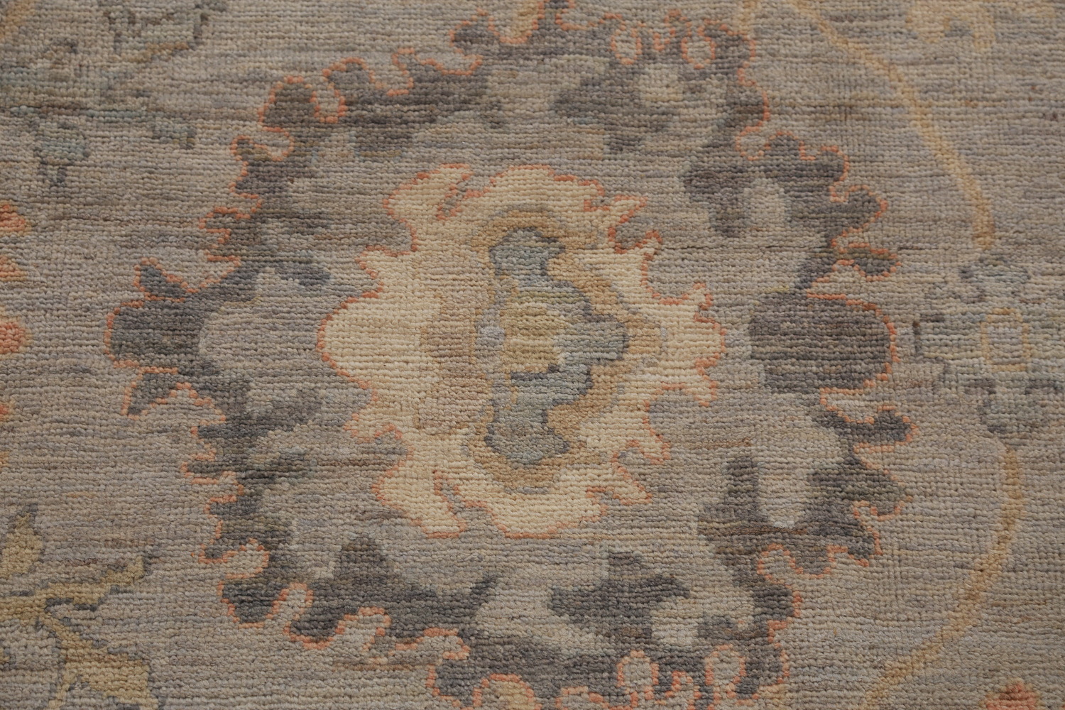 Vegetable Dye Gray Oushak Turkish Area Rug 9x12