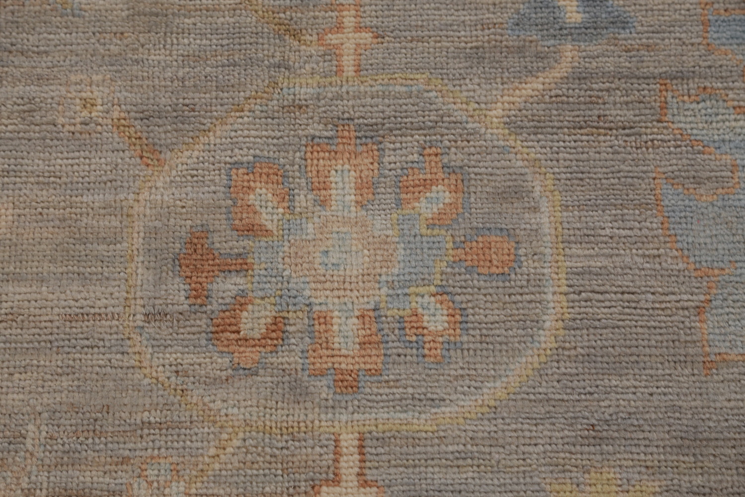 Vegetable Dye Gray Oushak Turkish Area Rug 9x12