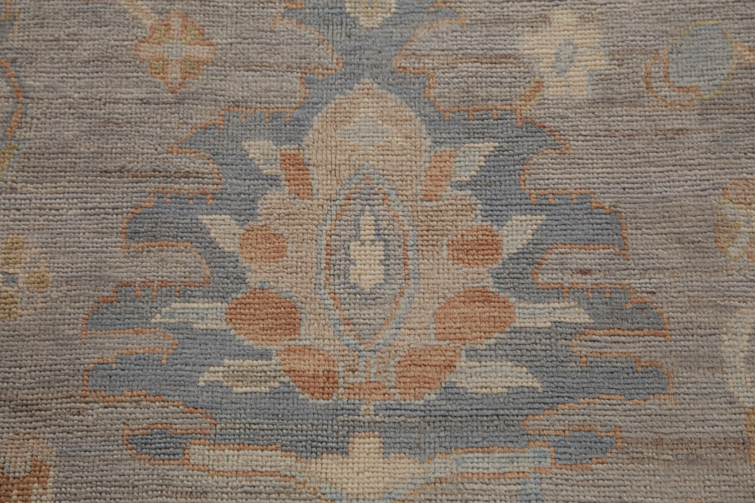 Vegetable Dye Gray Oushak Turkish Area Rug 9x12