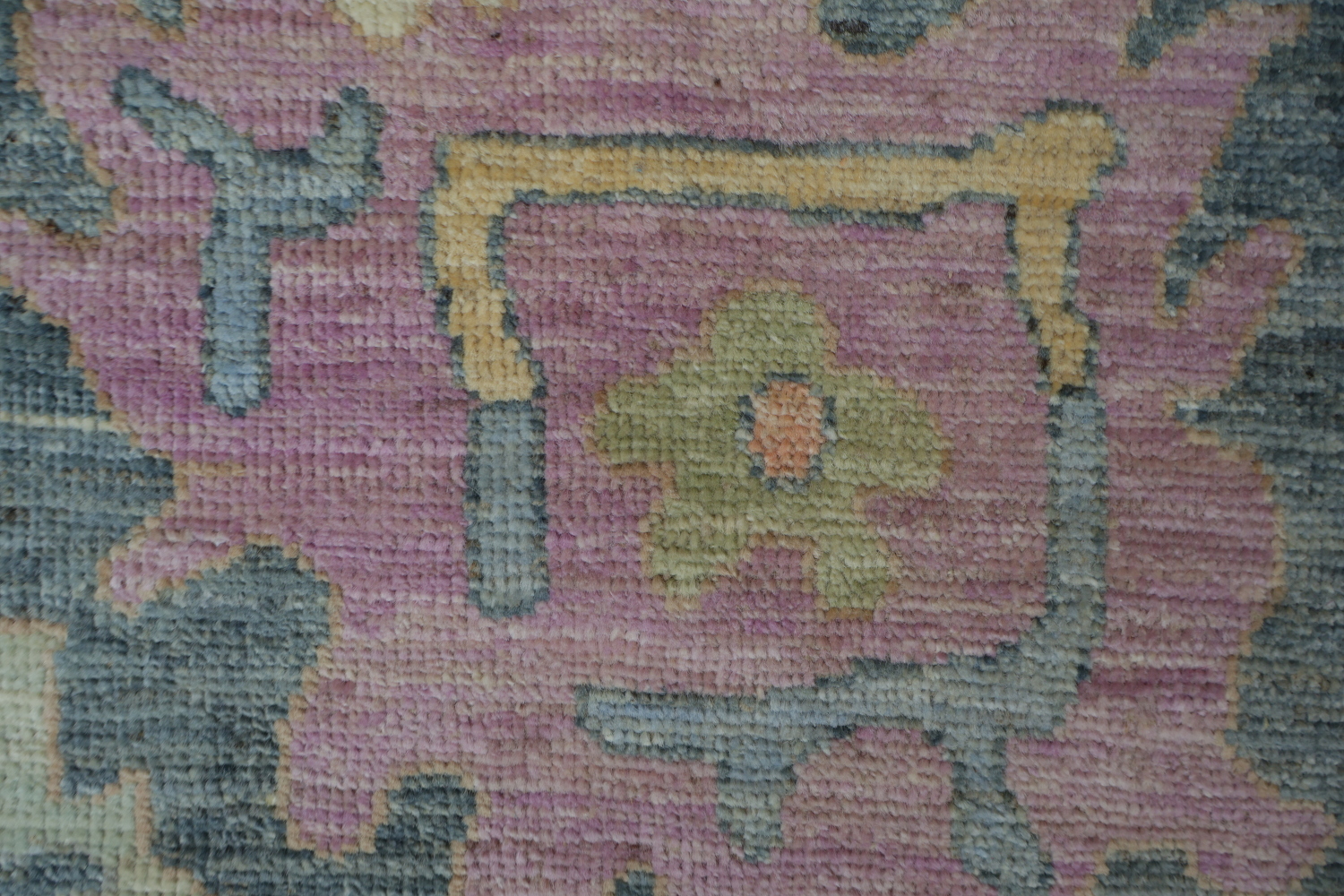 Vegetable Dye Gray Oushak Turkish Area Rug 9x12
