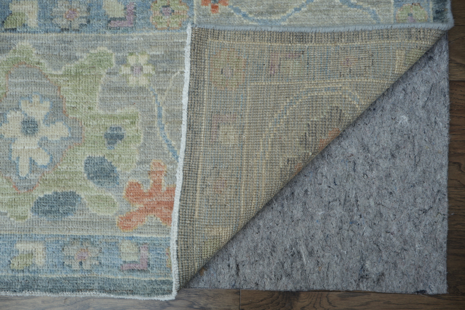 Vegetable Dye Gray Oushak Turkish Area Rug 9x12