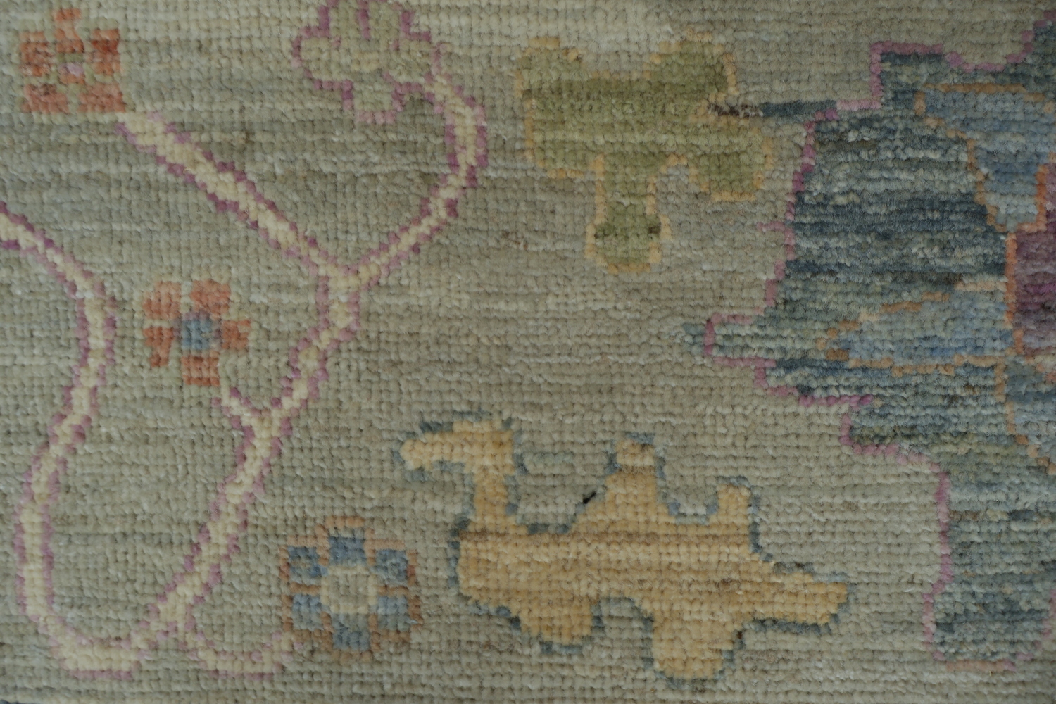 Vegetable Dye Gray Oushak Turkish Area Rug 9x12