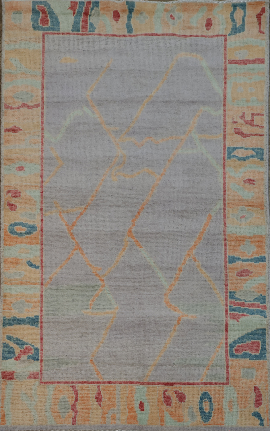 Pastel Lilac Oushak Vegetable Dye Wool Rug 3x5