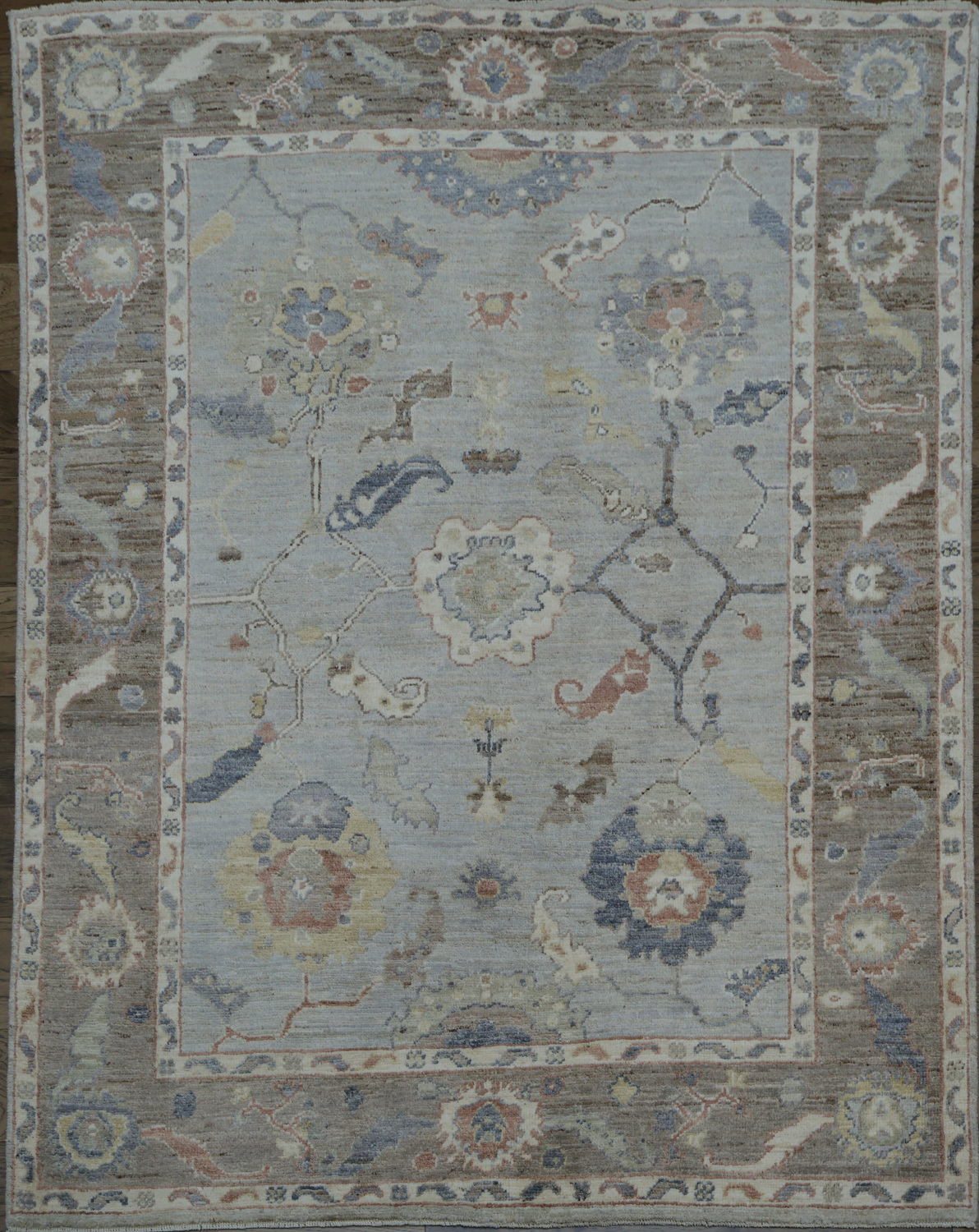 Vegetable Dye Wool Oushak Turkish Rug 5x6