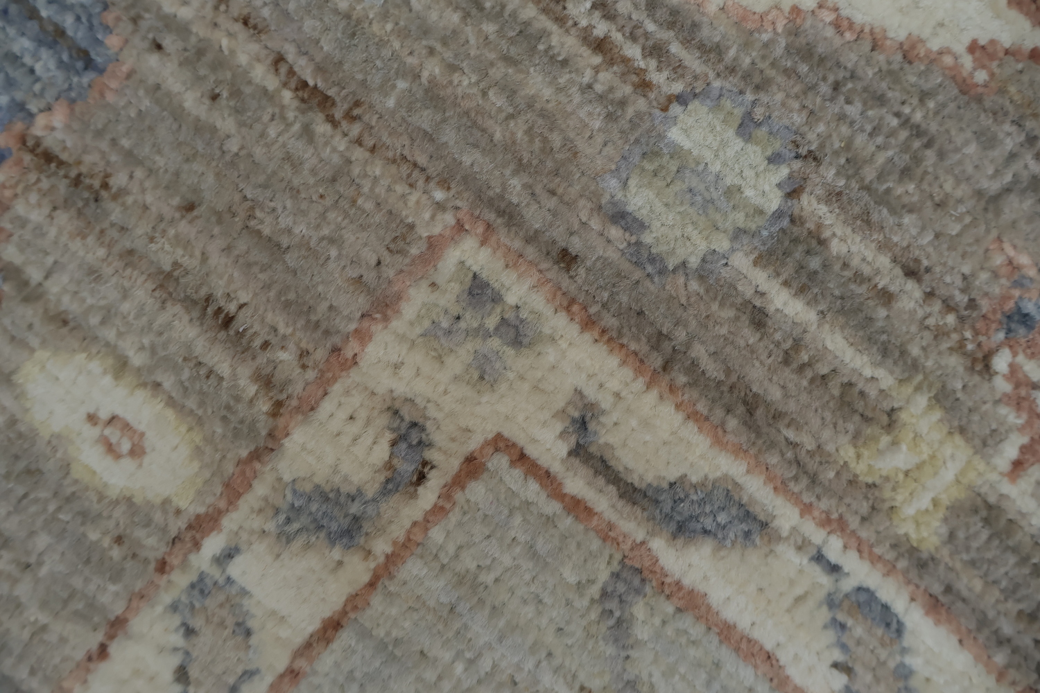 Vegetable Dye Wool Oushak Turkish Rug 5x6