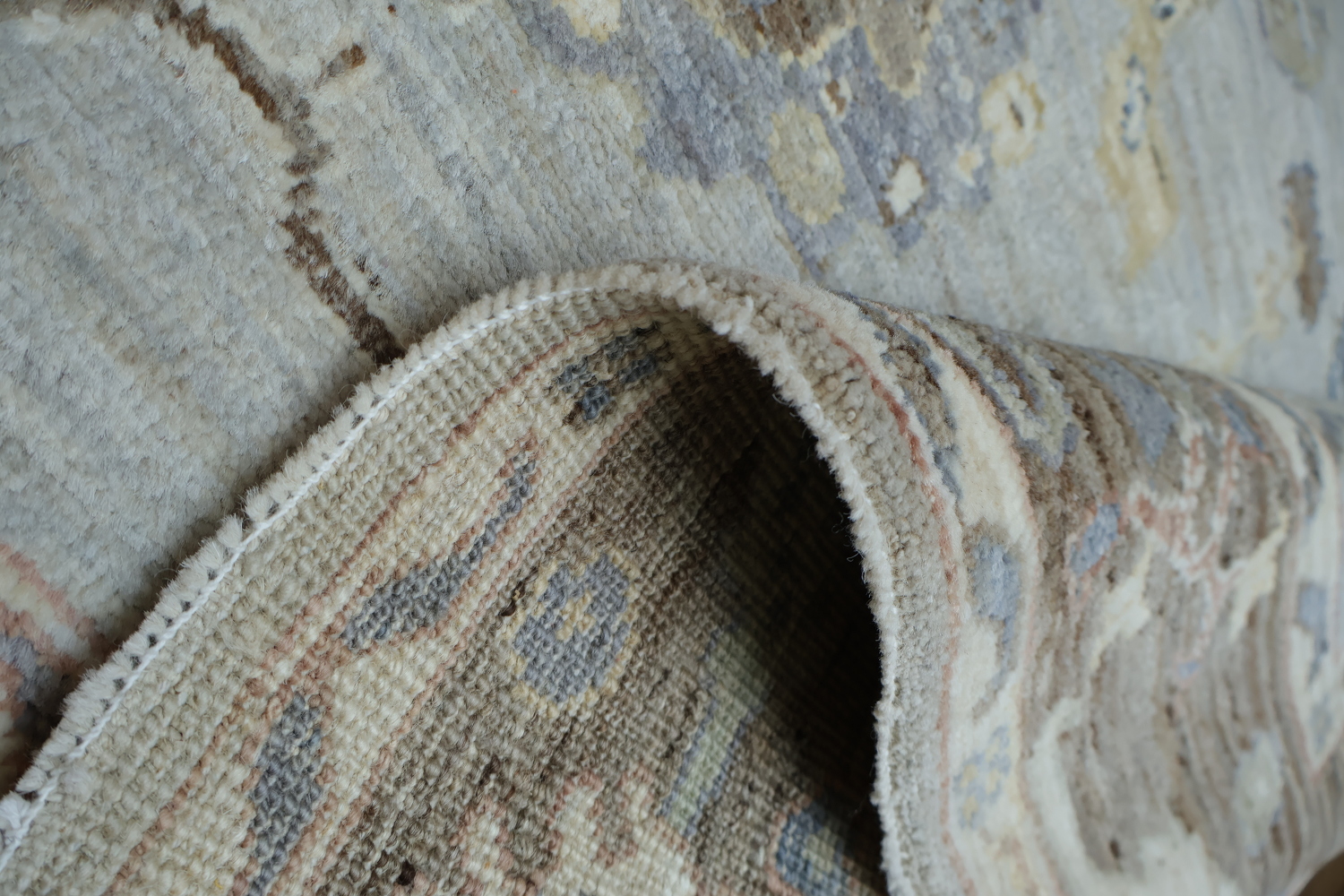 Vegetable Dye Wool Oushak Turkish Rug 5x6