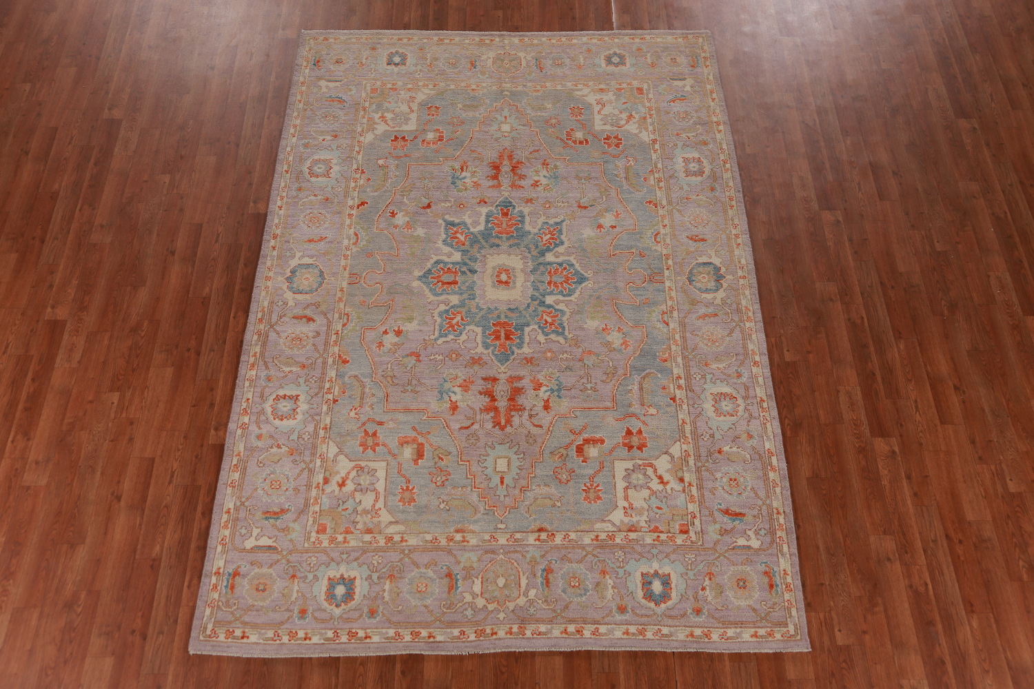 Vegetable Dye Light Purple Oushak Turkish Area Rug 6x9