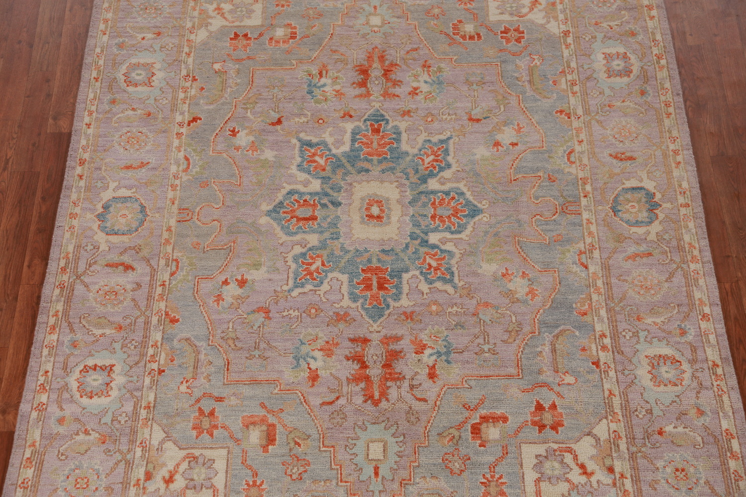 Vegetable Dye Light Purple Oushak Turkish Area Rug 6x9