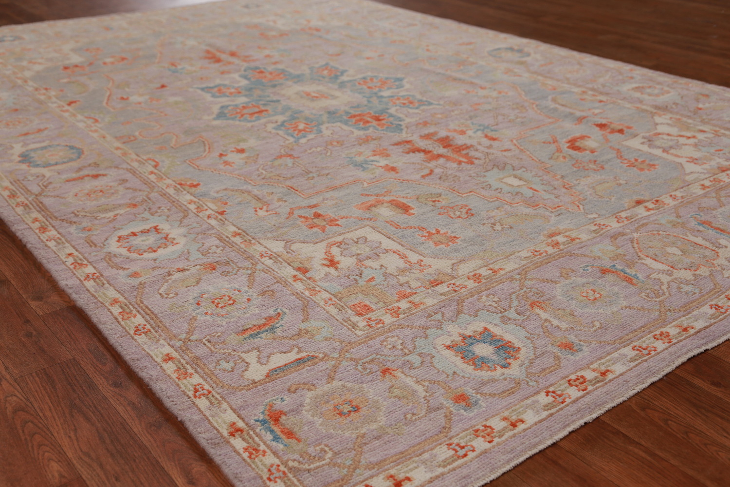 Vegetable Dye Light Purple Oushak Turkish Area Rug 6x9