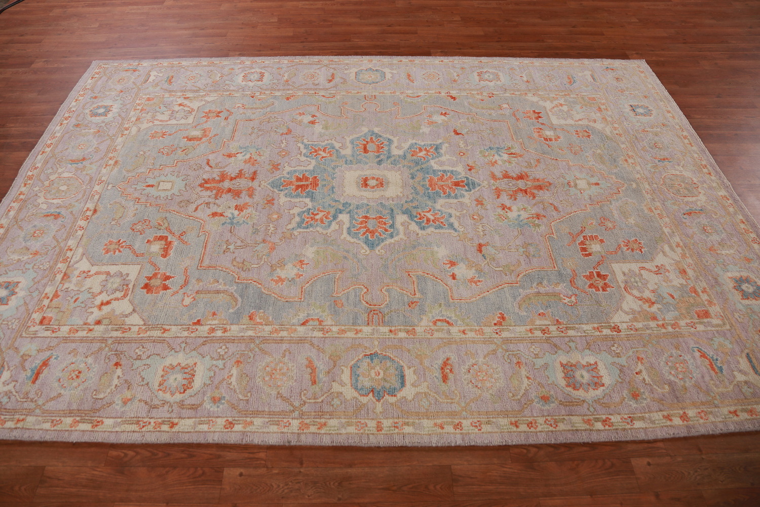 Vegetable Dye Light Purple Oushak Turkish Area Rug 6x9