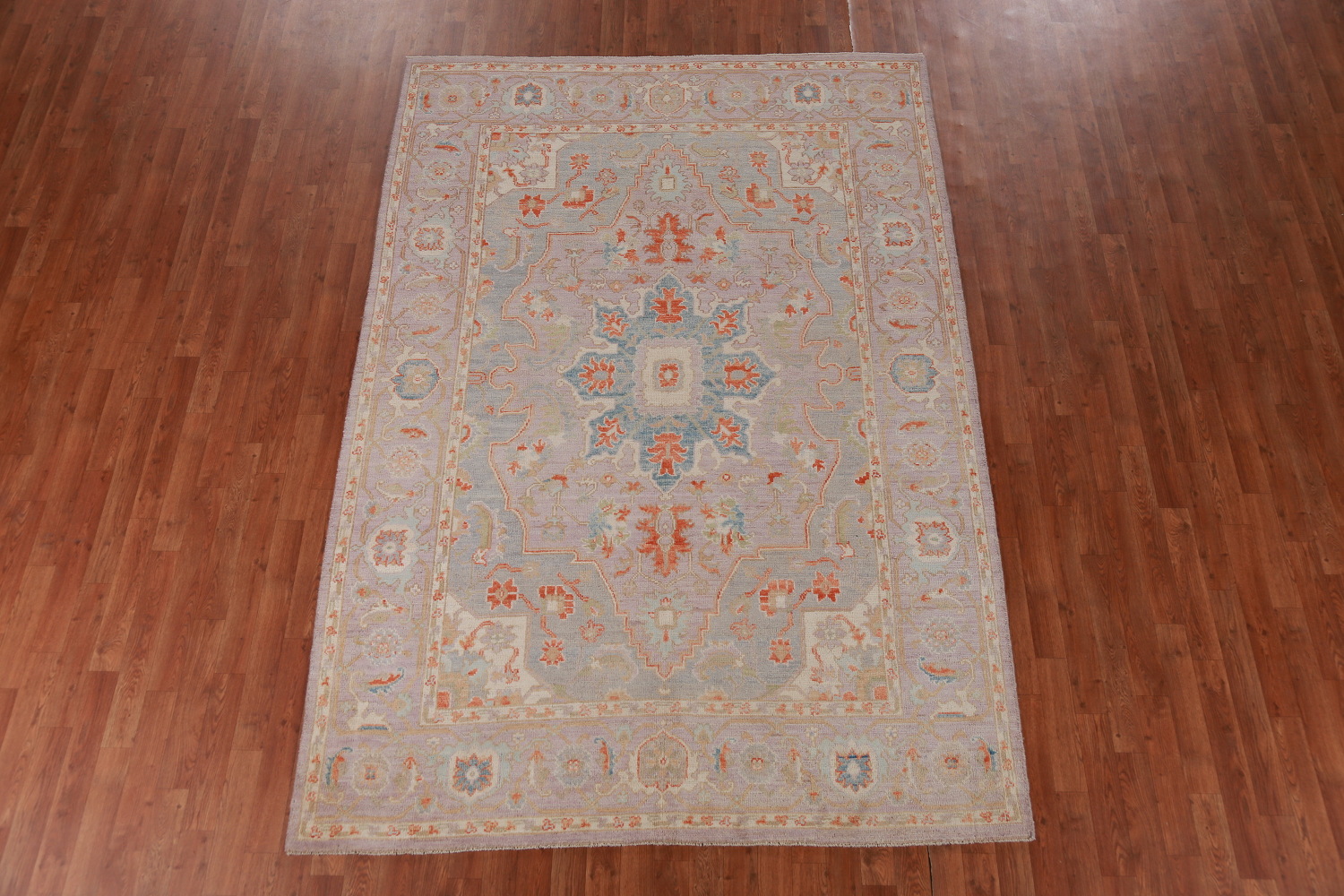 Vegetable Dye Light Purple Oushak Turkish Area Rug 6x9